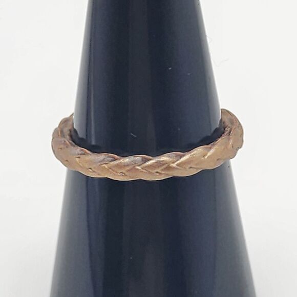 Groove Gold Braided Stackable Silicone Ring (8) - Picture 1 of 6